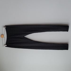 Black Lace Pull On Tights Leggings Womens Large Inseam 30